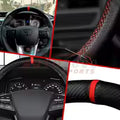 Special Carbon Fiber Steering Cover with Red Lining,Red Patti and Red Thread With Carbon